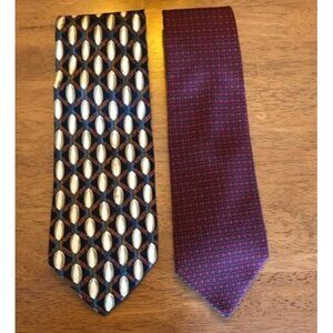 Vintage Neiman Marcus Neckties - 2 Ties - Geometric Prints